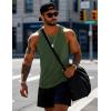 imageMAGCOMSEN Mens Workout Tank Tops Undershirt Cotton Muscle Athletic Sleeveless Shirts for Gym05army Green