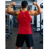 imageMAGCOMSEN Mens Workout Tank Tops Undershirt Cotton Muscle Athletic Sleeveless Shirts for Gym12tomato Red