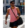 imageMAGCOMSEN Mens Workout Tank Tops Undershirt Cotton Muscle Athletic Sleeveless Shirts for Gym13grey Pink