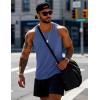 imageMAGCOMSEN Mens Workout Tank Tops Undershirt Cotton Muscle Athletic Sleeveless Shirts for Gym14grey Blue