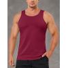 imageMAGCOMSEN Mens Workout Tank Tops Undershirt Cotton Muscle Athletic Sleeveless Shirts for Gym15wine Red