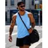 imageMAGCOMSEN Mens Workout Tank Tops Undershirt Cotton Muscle Athletic Sleeveless Shirts for Gym16waterfall Blue