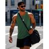 imageMAGCOMSEN Mens Workout Tank Tops Undershirt Cotton Muscle Athletic Sleeveless Shirts for Gym20dark Green