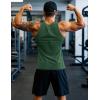 imageMAGCOMSEN Mens Workout Tank Tops Undershirt Cotton Muscle Athletic Sleeveless Shirts for Gym20dark Green