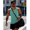 imageMAGCOMSEN Mens Workout Tank Tops Undershirt Cotton Muscle Athletic Sleeveless Shirts for Gym21grey Green