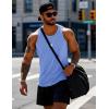 imageMAGCOMSEN Mens Workout Tank Tops Undershirt Cotton Muscle Athletic Sleeveless Shirts for Gym22light Blue