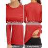 imageMAGCOMSEN Womens 2 Pack Long Sleeve Shirts UPF 50 Sun Protection Quick Dry Swim Shirt for Rash Guard Fishing Workout2 Packblack tomato Red