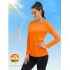 imageMAGCOMSEN Womens 2 Pack Long Sleeve Shirts UPF 50 Sun Protection Quick Dry Swim Shirt for Rash Guard Fishing Workout2 Packfluorescent Green fluorescent Orange