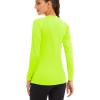 imageMAGCOMSEN Womens 2 Pack Long Sleeve Shirts UPF 50 Sun Protection Quick Dry Swim Shirt for Rash Guard Fishing Workout2 Packwhite fluorescent Green
