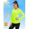 imageMAGCOMSEN Womens 2 Pack Long Sleeve Shirts UPF 50 Sun Protection Quick Dry Swim Shirt for Rash Guard Fishing Workout2 Packwhite fluorescent Green