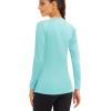 imageMAGCOMSEN Womens 2 Pack Long Sleeve Shirts UPF 50 Sun Protection Quick Dry Swim Shirt for Rash Guard Fishing Workout2 Packwhite light Blue