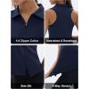 imageMAGCOMSEN Womens Golf Shirt Sleeveless Racerback Polo Shirts Zip Up UPF 50 Quick Dry Tennis Workout Athletic Tank TopsAnavy