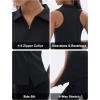 imageMAGCOMSEN Womens Golf Shirt Sleeveless Racerback Polo Shirts Zip Up UPF 50 Quick Dry Tennis Workout Athletic Tank TopsBlack