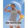 imageMAGCOMSEN Womens Golf Shirt Sleeveless Racerback Polo Shirts Zip Up UPF 50 Quick Dry Tennis Workout Athletic Tank TopsBrightgray