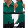imageMAGCOMSEN Womens Golf Shirt Sleeveless Racerback Polo Shirts Zip Up UPF 50 Quick Dry Tennis Workout Athletic Tank TopsEgreen