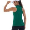 imageMAGCOMSEN Womens Golf Shirt Sleeveless Racerback Polo Shirts Zip Up UPF 50 Quick Dry Tennis Workout Athletic Tank TopsEgreen