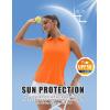 imageMAGCOMSEN Womens Golf Shirt Sleeveless Racerback Polo Shirts Zip Up UPF 50 Quick Dry Tennis Workout Athletic Tank TopsFlorange