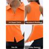 imageMAGCOMSEN Womens Golf Shirt Sleeveless Racerback Polo Shirts Zip Up UPF 50 Quick Dry Tennis Workout Athletic Tank TopsFlorange