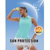 imageMAGCOMSEN Womens Golf Shirt Sleeveless Racerback Polo Shirts Zip Up UPF 50 Quick Dry Tennis Workout Athletic Tank TopsLackblue