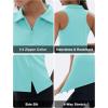 imageMAGCOMSEN Womens Golf Shirt Sleeveless Racerback Polo Shirts Zip Up UPF 50 Quick Dry Tennis Workout Athletic Tank TopsLackblue