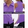 imageMAGCOMSEN Womens Golf Shirt Sleeveless Racerback Polo Shirts Zip Up UPF 50 Quick Dry Tennis Workout Athletic Tank TopsLight Purple