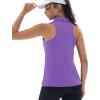 imageMAGCOMSEN Womens Golf Shirt Sleeveless Racerback Polo Shirts Zip Up UPF 50 Quick Dry Tennis Workout Athletic Tank TopsLight Purple