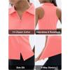 imageMAGCOMSEN Womens Golf Shirt Sleeveless Racerback Polo Shirts Zip Up UPF 50 Quick Dry Tennis Workout Athletic Tank TopsPink