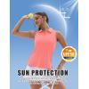 imageMAGCOMSEN Womens Golf Shirt Sleeveless Racerback Polo Shirts Zip Up UPF 50 Quick Dry Tennis Workout Athletic Tank TopsPink