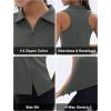 imageMAGCOMSEN Womens Golf Shirt Sleeveless Racerback Polo Shirts Zip Up UPF 50 Quick Dry Tennis Workout Athletic Tank TopsSeagrey