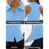 imageMAGCOMSEN Womens Golf Shirt Sleeveless Racerback Polo Shirts Zip Up UPF 50 Quick Dry Tennis Workout Athletic Tank TopsWaterfblue