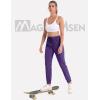 imageMAGCOMSEN Womens Hiking Cargo Joggers Quick Dry Lightweight Water Resistant Running Athletic Pants with 2 PocketsPurple