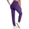 imageMAGCOMSEN Womens Hiking Cargo Joggers Quick Dry Lightweight Water Resistant Running Athletic Pants with 2 PocketsPurple