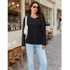 imageMAGCOMSEN Womens Long Sleeve Shirts Casual Crew Neck TShirt 2025 Basic Fall Tops Classicfit Tee Breathable Cotton TopBlack