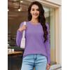 imageMAGCOMSEN Womens Long Sleeve Shirts Casual Crew Neck TShirt 2025 Basic Fall Tops Classicfit Tee Breathable Cotton TopLtpurple