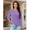 imageMAGCOMSEN Womens Long Sleeve Shirts Casual Crew Neck TShirt 2025 Basic Fall Tops Classicfit Tee Breathable Cotton TopLtpurple