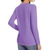 imageMAGCOMSEN Womens Long Sleeve Shirts Casual Crew Neck TShirt 2025 Basic Fall Tops Classicfit Tee Breathable Cotton TopLtpurple