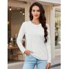 imageMAGCOMSEN Womens Long Sleeve Shirts Casual Crew Neck TShirt 2025 Basic Fall Tops Classicfit Tee Breathable Cotton TopWhite