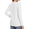 imageMAGCOMSEN Womens Long Sleeve Shirts Casual Crew Neck TShirt 2025 Basic Fall Tops Classicfit Tee Breathable Cotton TopWhite