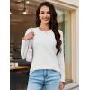 imageMAGCOMSEN Womens Long Sleeve Shirts Casual Crew Neck TShirt 2025 Basic Fall Tops Classicfit Tee Breathable Cotton TopWhite