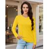 imageMAGCOMSEN Womens Long Sleeve Shirts Casual Crew Neck TShirt 2025 Basic Fall Tops Classicfit Tee Breathable Cotton TopYellow