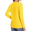 imageMAGCOMSEN Womens Long Sleeve Shirts Casual Crew Neck TShirt 2025 Basic Fall Tops Classicfit Tee Breathable Cotton TopYellow