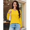 imageMAGCOMSEN Womens Long Sleeve Shirts Casual Crew Neck TShirt 2025 Basic Fall Tops Classicfit Tee Breathable Cotton TopYellow