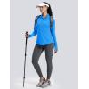 imageMAGCOMSEN Womens Long Sleeve Shirts Sun Protection Half 12 Zip Pullover Rash Guard Quick Dry Hiking Golf Workout TopsAzure