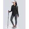imageMAGCOMSEN Womens Long Sleeve Shirts Sun Protection Half 12 Zip Pullover Rash Guard Quick Dry Hiking Golf Workout TopsBlack
