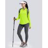 imageMAGCOMSEN Womens Long Sleeve Shirts Sun Protection Half 12 Zip Pullover Rash Guard Quick Dry Hiking Golf Workout TopsFluorescent Green