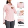 imageMAGCOMSEN Womens Long Sleeve Shirts Sun Protection Half 12 Zip Pullover Rash Guard Quick Dry Hiking Golf Workout TopsLight Pink