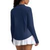 imageMAGCOMSEN Womens Long Sleeve Shirts Sun Protection Half 12 Zip Pullover Rash Guard Quick Dry Hiking Golf Workout TopsNavy