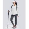 imageMAGCOMSEN Womens Long Sleeve Shirts Sun Protection Half 12 Zip Pullover Rash Guard Quick Dry Hiking Golf Workout TopsWhite