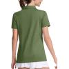 imageMAGCOMSEN Womens Polo Shirts Short Sleeve Quick Dry Golf TShirts Collared Golf Tops for Work Casual 4 ButtonsArmy Green
