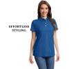 imageMAGCOMSEN Womens Polo Shirts Short Sleeve Quick Dry Golf TShirts Collared Golf Tops for Work Casual 4 ButtonsMedium Blue
